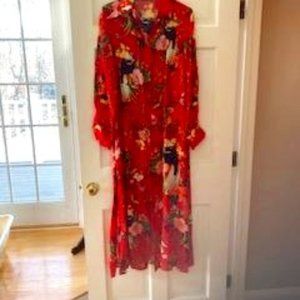 Kyle & Shahida belted silk shirt